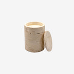 Vela Aromática de Lujo Beige en Travertino Marfil