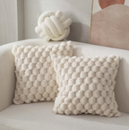 Cojín de Terciopelo Suave con Funda Acolchada-Cushion Cover-Beige-Nisero Deco