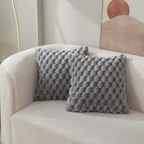 Cojín de Terciopelo Suave con Funda Acolchada-Cushion Cover-Gris-Nisero Deco