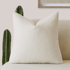 Funda de Cojín Luxe Bouclé – Elegancia y Confort Clásico-Cushion Cover-Blanco-Nisero Deco