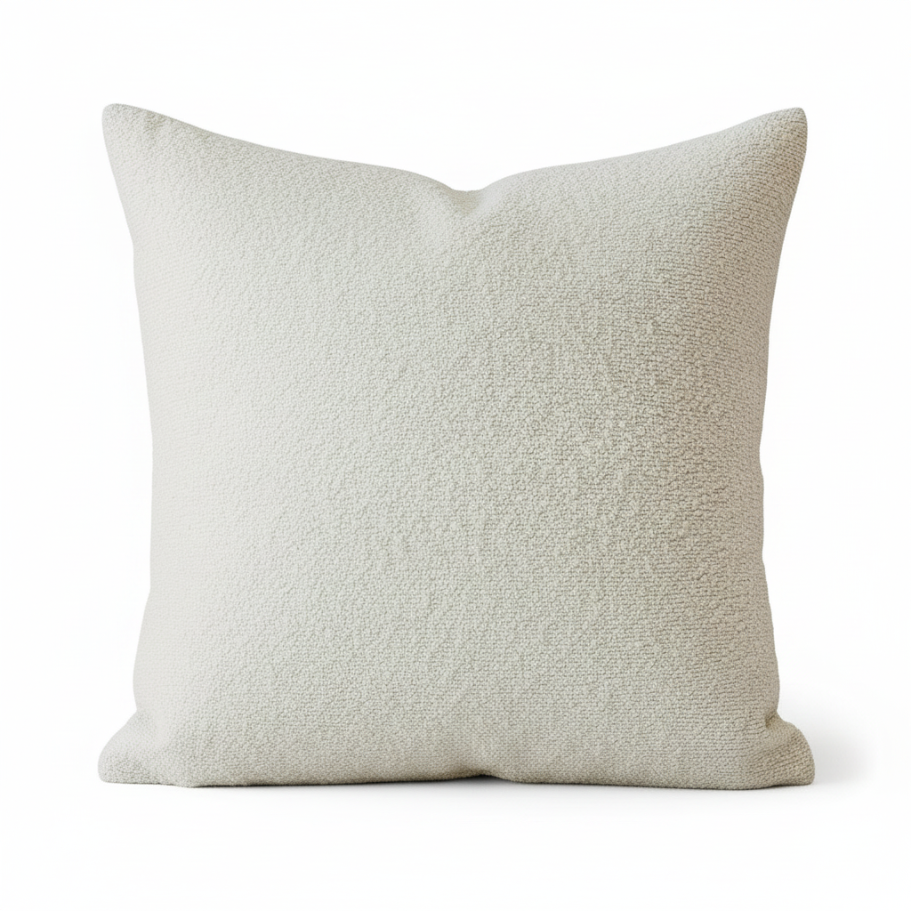 Funda de Cojín Luxe Bouclé – Elegancia y Confort Clásico