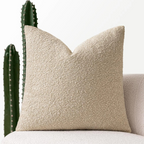Funda de Cojín Luxe Bouclé – Elegancia y Confort Clásico-Cushion Cover-Camel-Nisero Deco