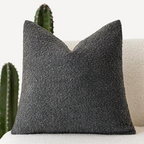 Funda de Cojín Luxe Bouclé – Elegancia y Confort Clásico-Cushion Cover-Gris oscuro-Nisero Deco