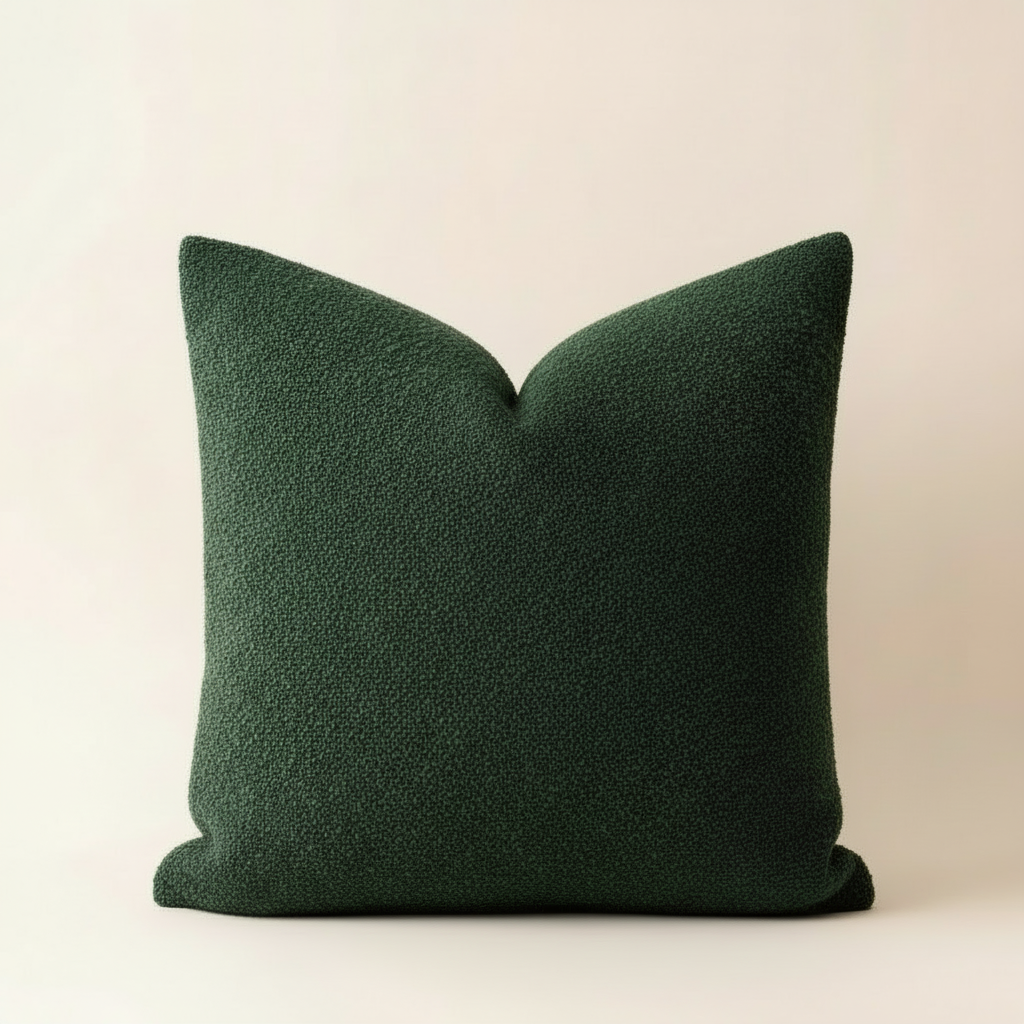 Funda de Cojín Luxe Bouclé – Elegancia y Confort Clásico