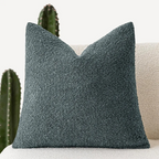 Funda de Cojín Luxe Bouclé – Elegancia y Confort Clásico-Cushion Cover-Verde gris-Nisero Deco