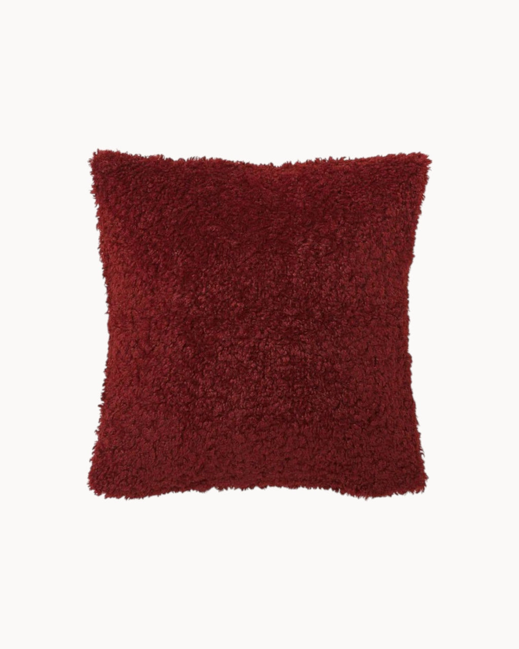 Funda de Cojín Teddy – Suavidad y Confort Esponjoso-Cushion Cover-Burdeos-Nisero Deco