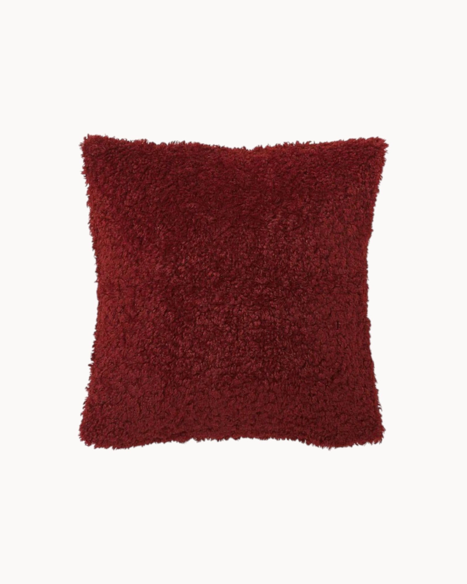 Funda de Cojín Teddy – Suavidad y Confort Esponjoso-Cushion Cover-Burdeos-Nisero Deco
