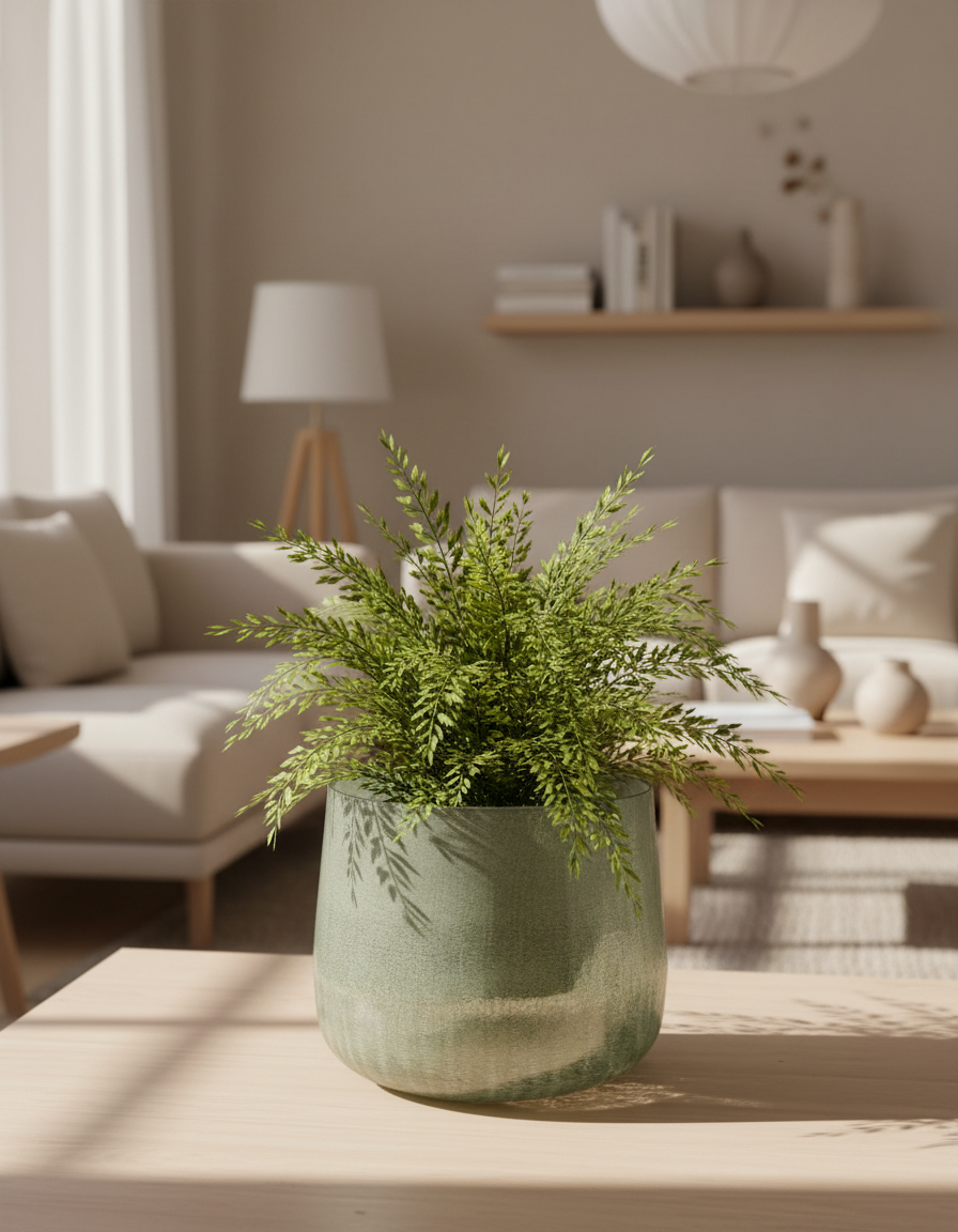 Gran Maceta de Metal Gris Claro - Diseño Industrial Moderno