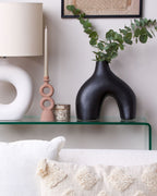 Jarrón Moderno de Porcelana Negra Artesanal para Flores-Vase-Nisero Deco