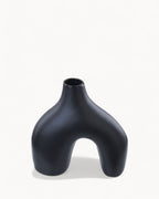 Jarrón Moderno de Porcelana Negra Artesanal para Flores-Vase-Negro-Nisero Deco
