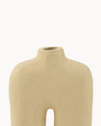 Maceta Cuadrada de Papel Maché en Color Natural-Vase-Nisero Deco