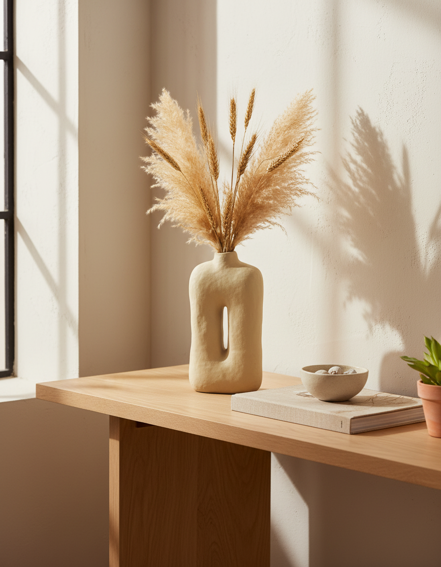 Maceta Cuadrada de Papel Maché en Color Natural