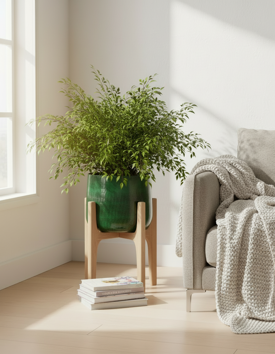 Maceta Industrial de Metal Verde Oscuro